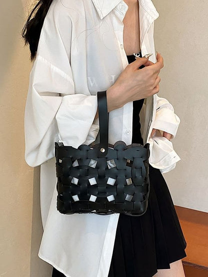 Crossbody Leather Faux Cutout Bag