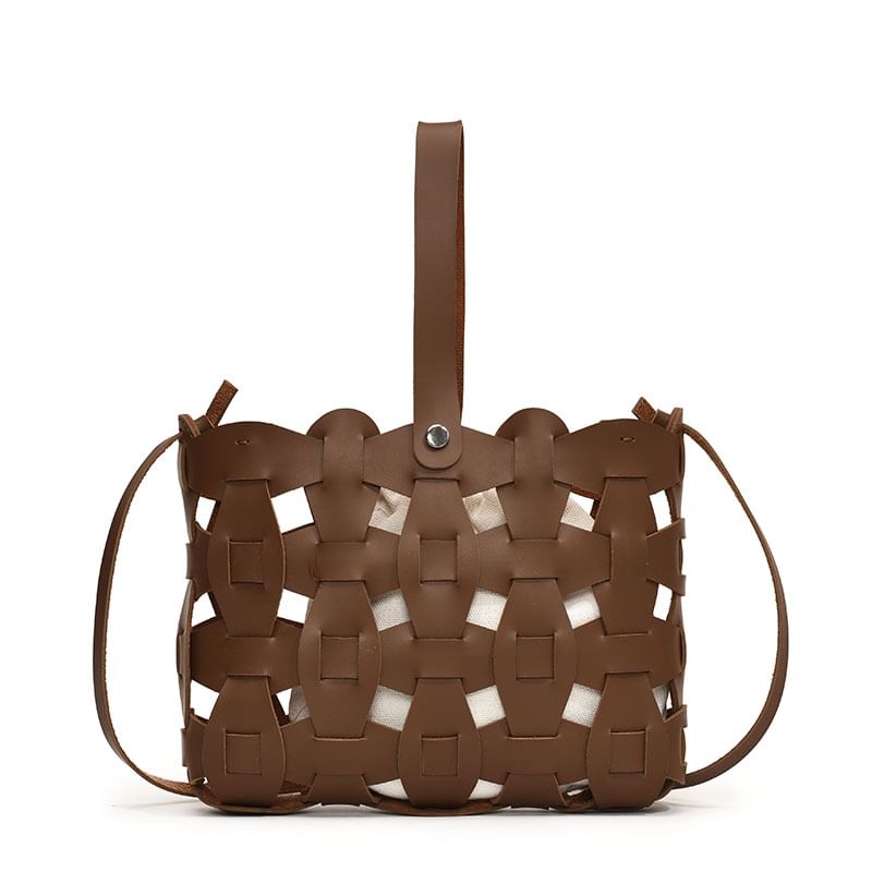 Crossbody Leather Faux Cutout Bag