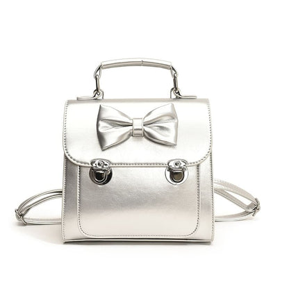 Flap Backpack Bow Leather Faux