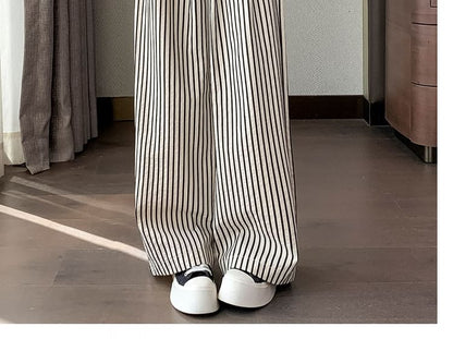 High Rise Striped Wide Leg Pants (Various Designs)