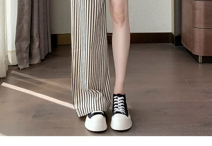 High Rise Striped Wide Leg Pants (Various Designs)