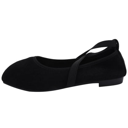 Cross Square Jane Strap Toe Mary Flats