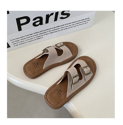 Buckled Slide Sandals