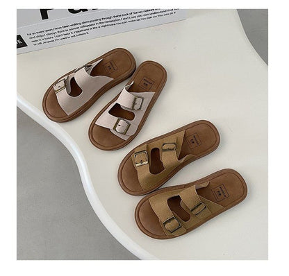 Buckled Slide Sandals