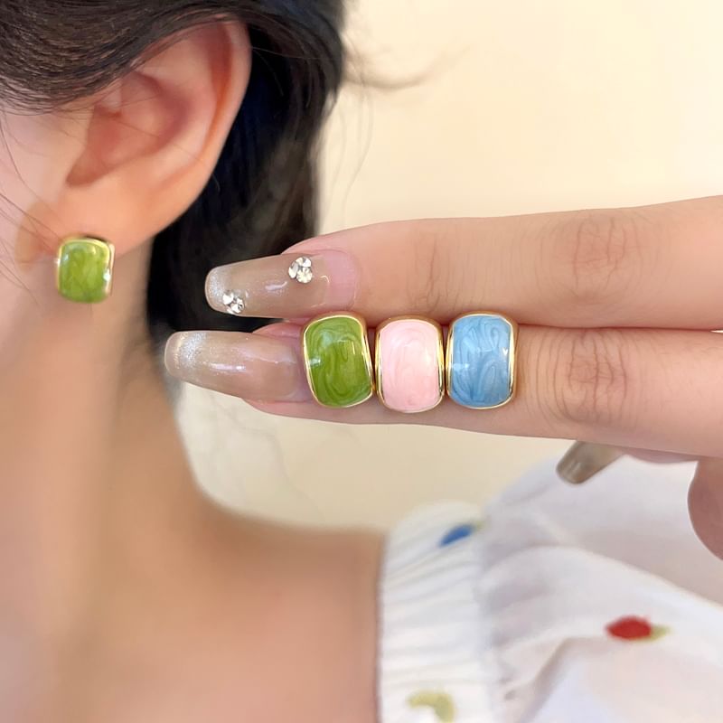 Glaze Alloy Earring Stud