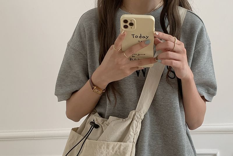 Nylon Drawstring Plain Bag Tote