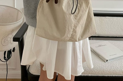 Nylon Drawstring Plain Bag Tote