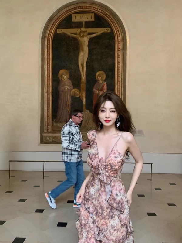 Ruffle Floral Sundress Maxi Sleeveless