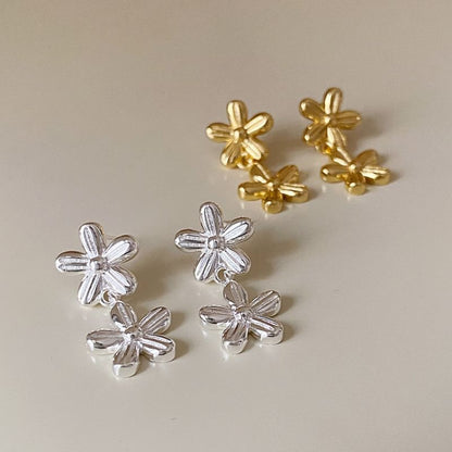 Floral Alloy Drop Earring