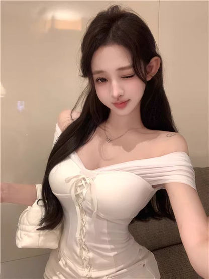 Off Shoulder Top Plain Crop