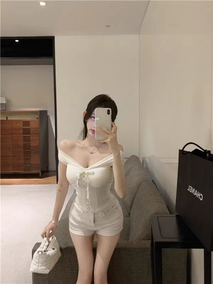 Off Shoulder Top Plain Crop