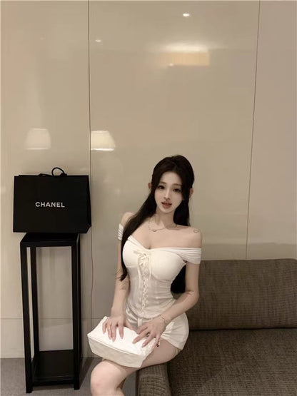 Off Shoulder Top Plain Crop