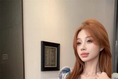 Top Dye V-Neck Long-Sleeve Tie Crop