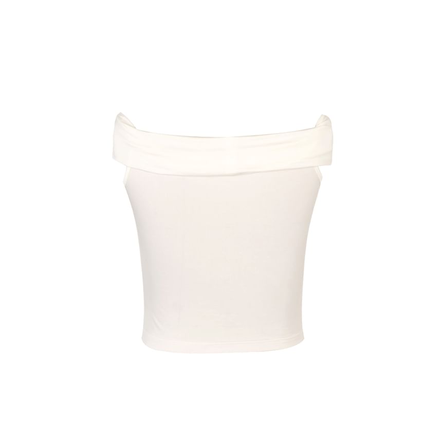 Slim Accent Plain Top Off-Shoulder Short-Sleeve Ruched Crop Floral Fit