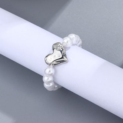 Heart Faux Pearl Ring