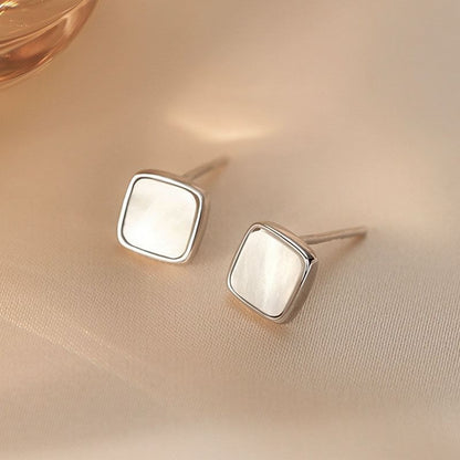 Square Shell Alloy Stud Earring