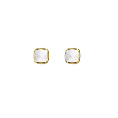 Square Shell Alloy Stud Earring