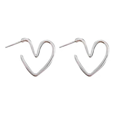 Heart Alloy Hoop Earring