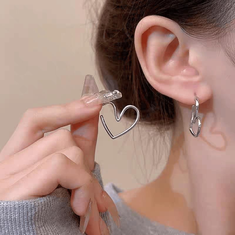 Heart Alloy Hoop Earring