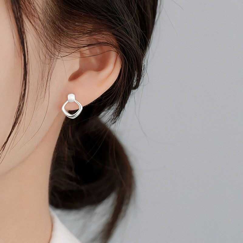 Geometric Alloy Drop Earring