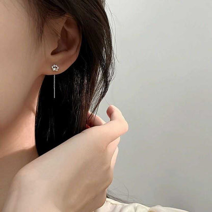 Cat Paw Alloy Threader Earring