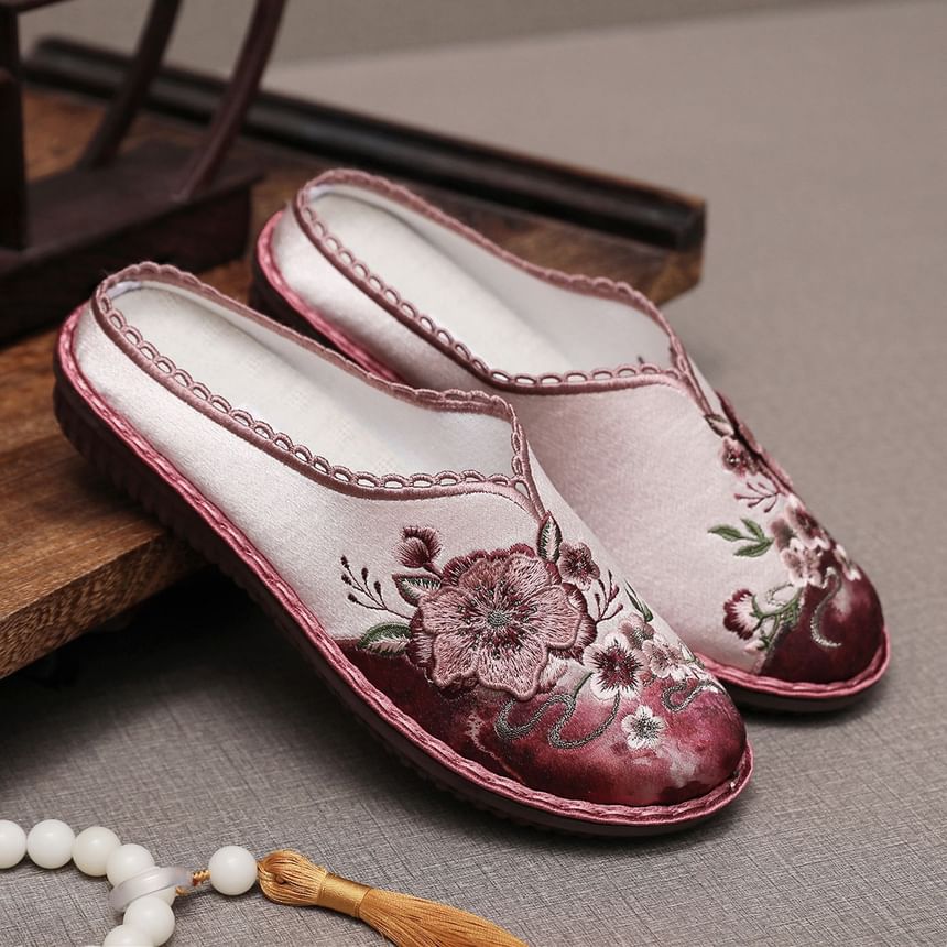 Mules Textile Embroidered