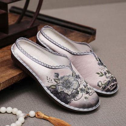 Mules Textile Embroidered