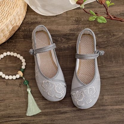 Plain Buttoned Flats Frog