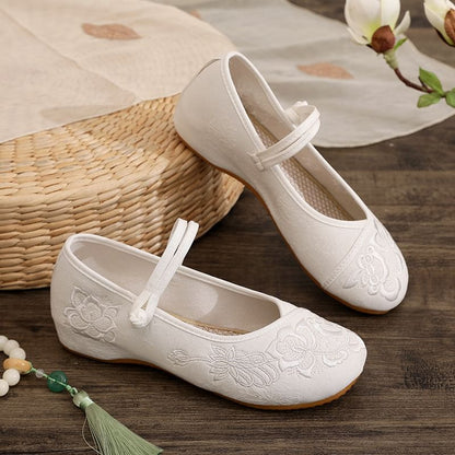 Plain Buttoned Flats Frog