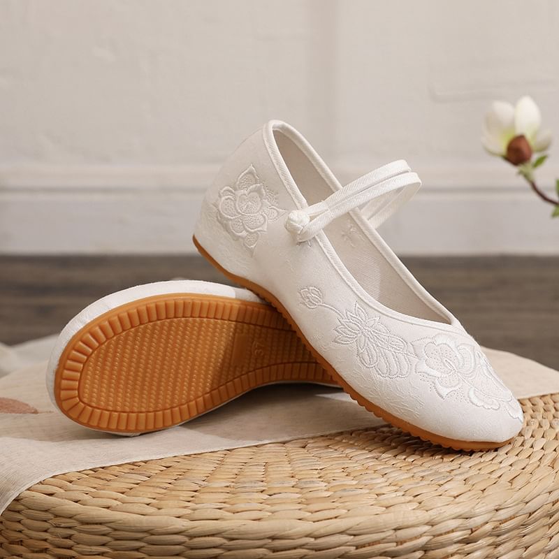 Plain Buttoned Flats Frog