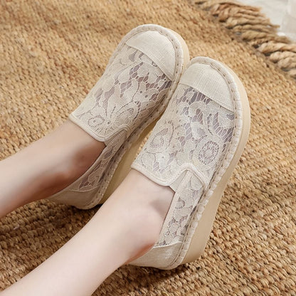 Lace Slip-Ons Wedge-Heel