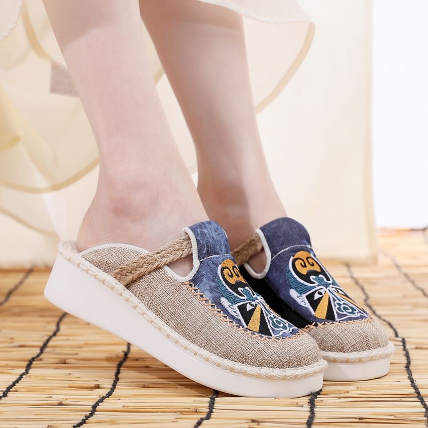 Mules Lace Embroidered