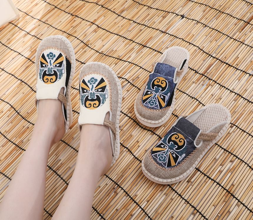 Mules Lace Embroidered