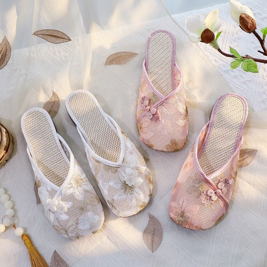 Floral Lace Mules
