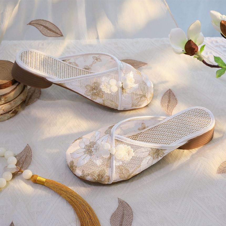 Floral Lace Mules