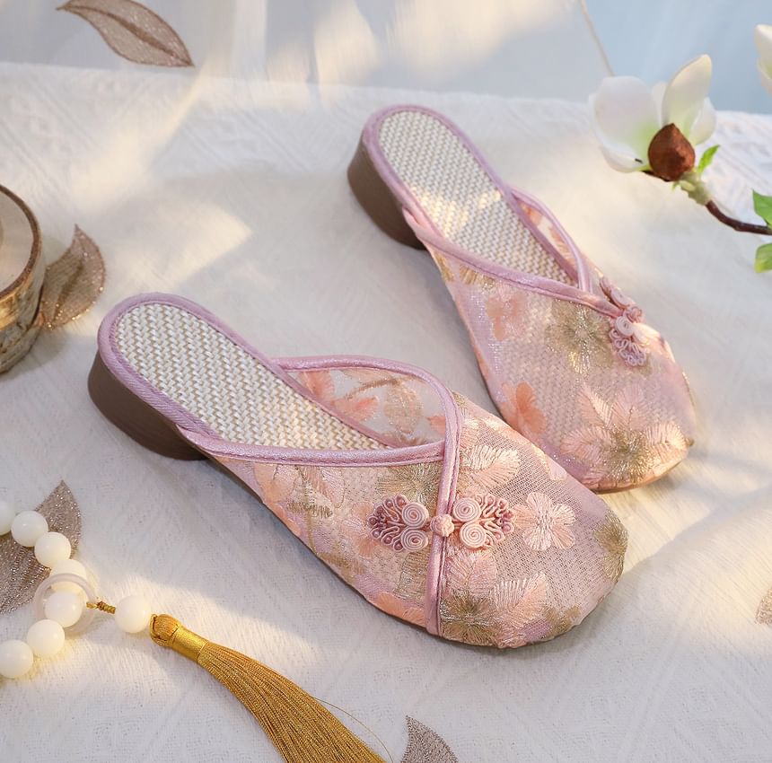 Floral Lace Mules