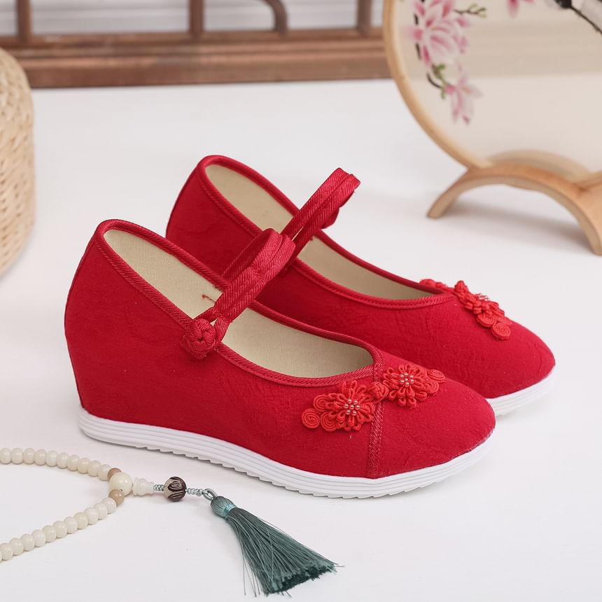 Floral Sandals Hidden-Wedge Textile