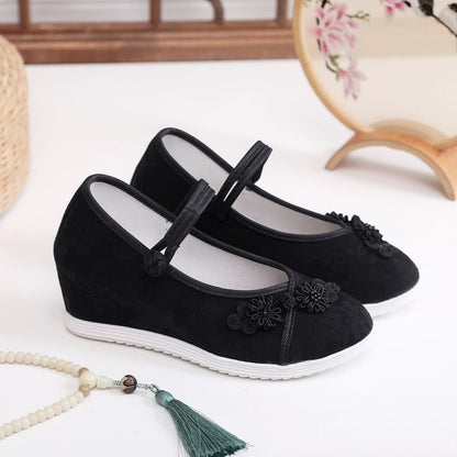 Floral Sandals Hidden-Wedge Textile