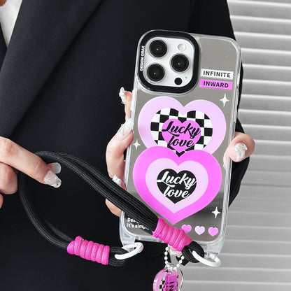 Heart Mirrored Strap Phone Case