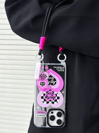 Heart Mirrored Strap Phone Case