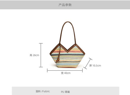 Striped Woven Handbag