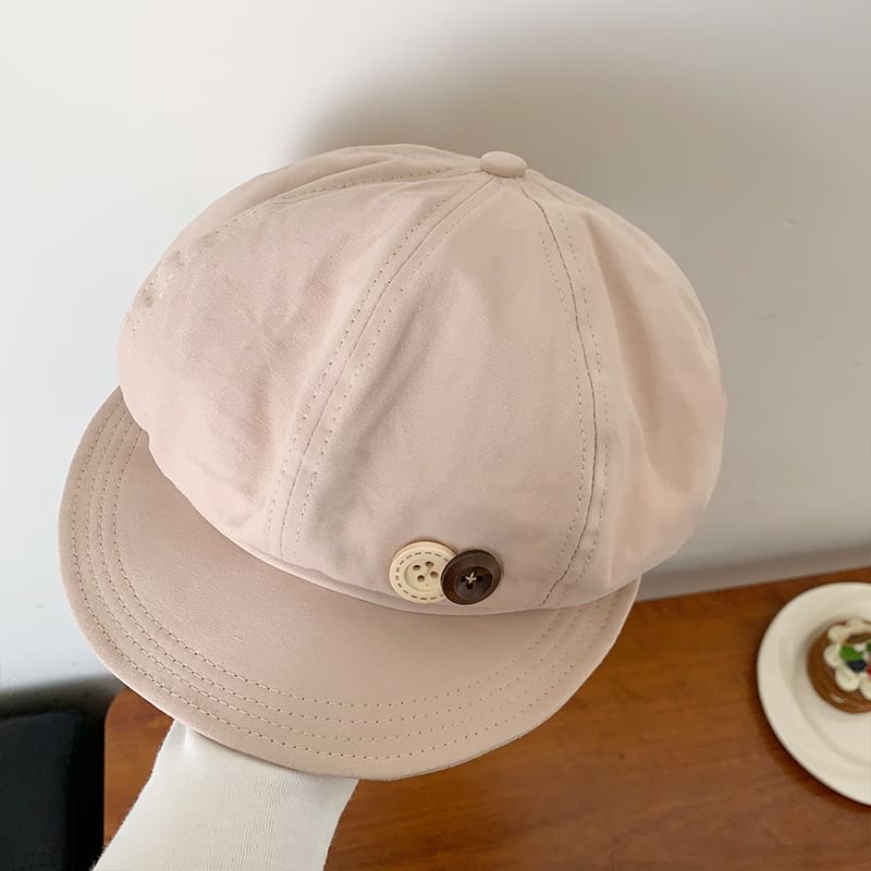 Buttoned Newsboy Cap