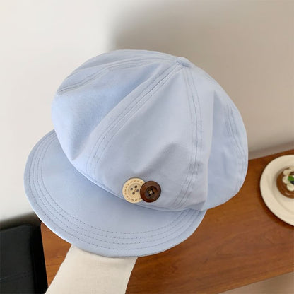 Buttoned Newsboy Cap