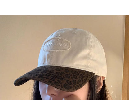 Leopard Print Panel Baseball Cap