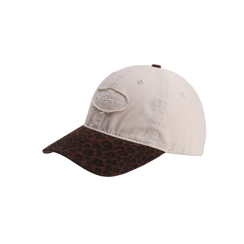 Leopard Print Panel Baseball Cap