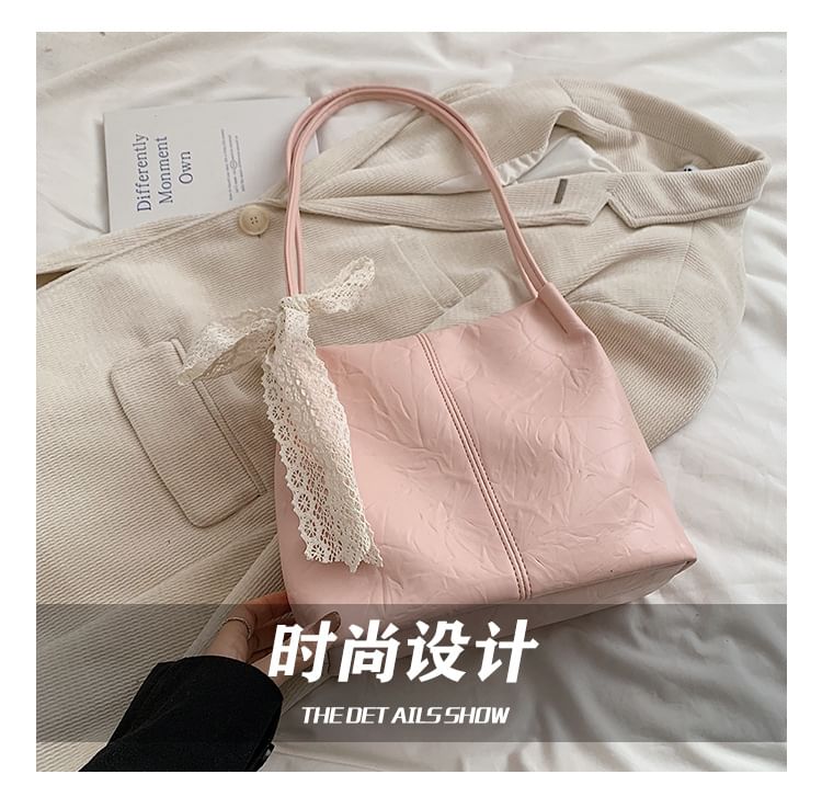 Panel Faux Leather Tote Bag