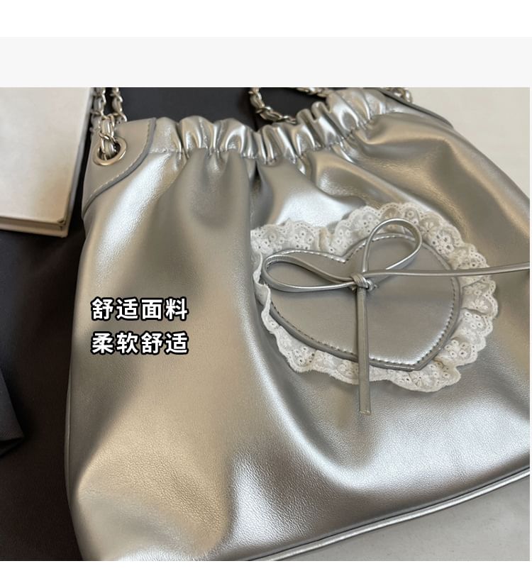 Bow Heart Chain Shoulder Bag