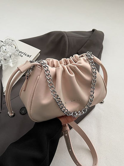 Drawstring Chain Crossbody Bag