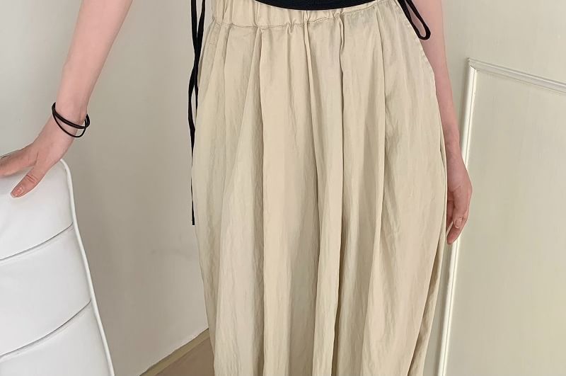 Tee Neck Plain Waist Short-Sleeve Drawstring Notch