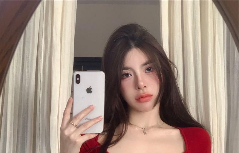 V-Neck Plain T-Shirt Short-Sleeve Wrap